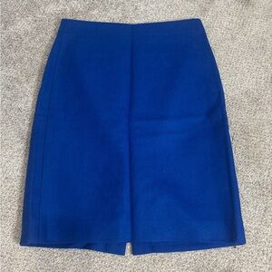 J. Crew Factory The Pencil Skirt Womens Size 2 Blue Double Serge Wool Blend